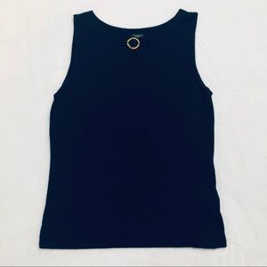 GUC Talbots sleeveless black sweater shell w/ bow